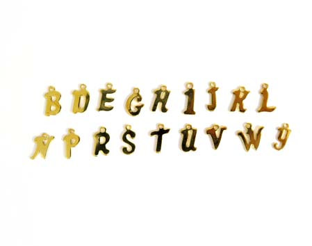 Assortment of Vintage Gold Plated Initial Letter Charms B D E G H I J K L N P R S T U V W Y